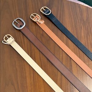 Elegant Women's Belt Set - Black, Brown, Tan, Cream